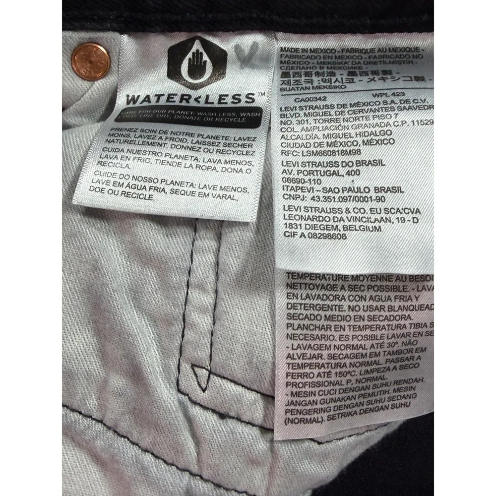 Levi's 501 Original Fit Jeans Mens W36 L36 Black Button Fly Straight Leg